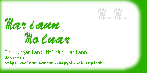mariann molnar business card